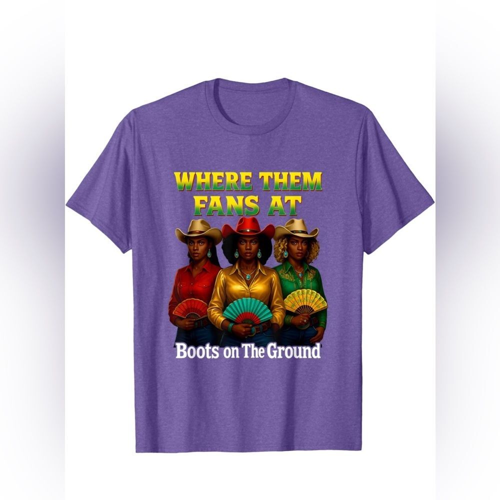 Gildan Unisex GRAPHIC Cowgirl Western T-Shirt NWOT L HEATHER PURPLE - Picture 3 of 9